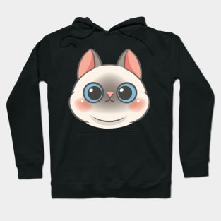 Cartoon cute cat face Hoodie